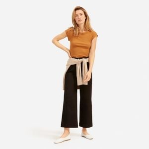 Everlane The Pima Micro Rib Cap-Sleeve Tee, Acorn, M